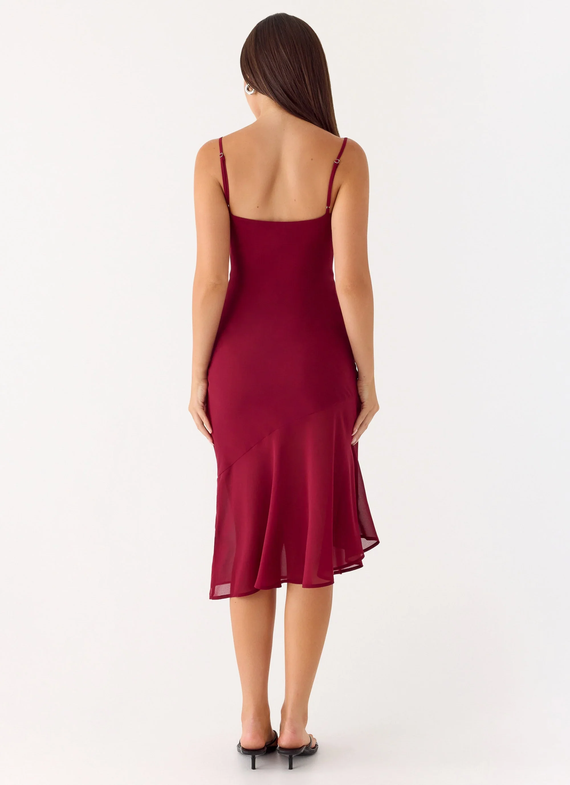 Anne Midi Dress - Deep Red
