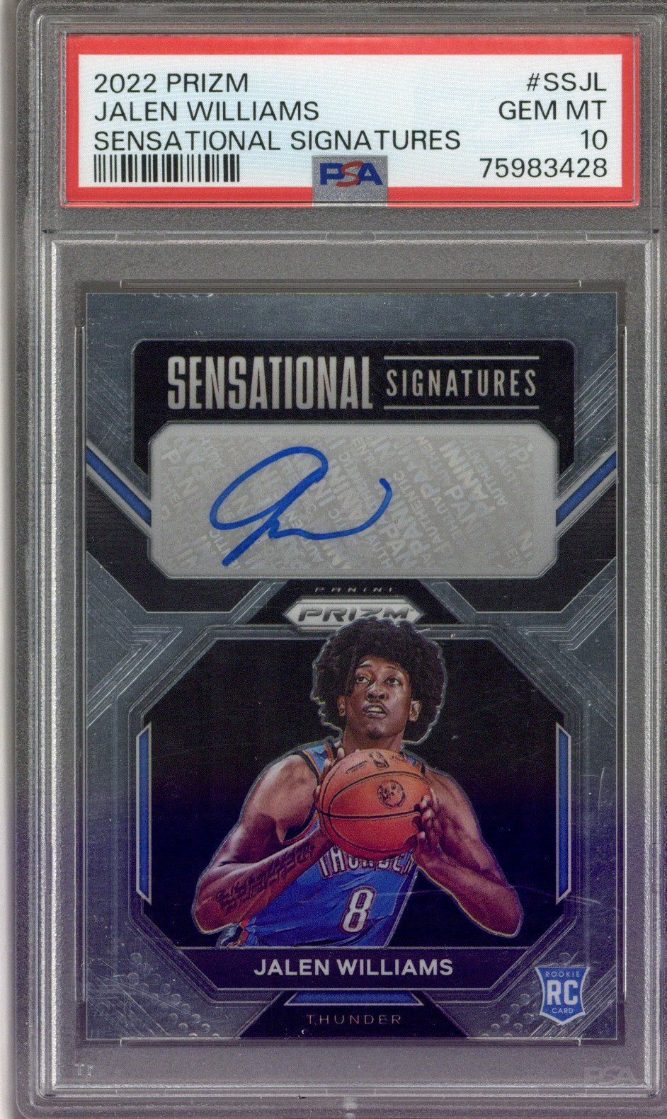 2022 Prizm Jalen Williams Sensational Signatures PSA 10