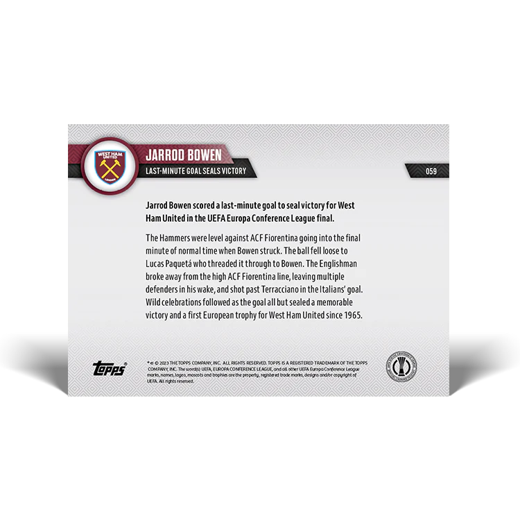 Topps UK - Last-minute goal seals victory - ECL TOPPS NOW® Card #59
