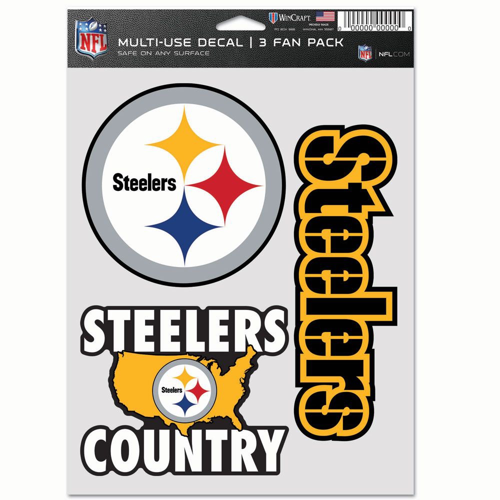 Pittsburgh Steelers Multi-Use NFL Decals Set (3 Pcs.)