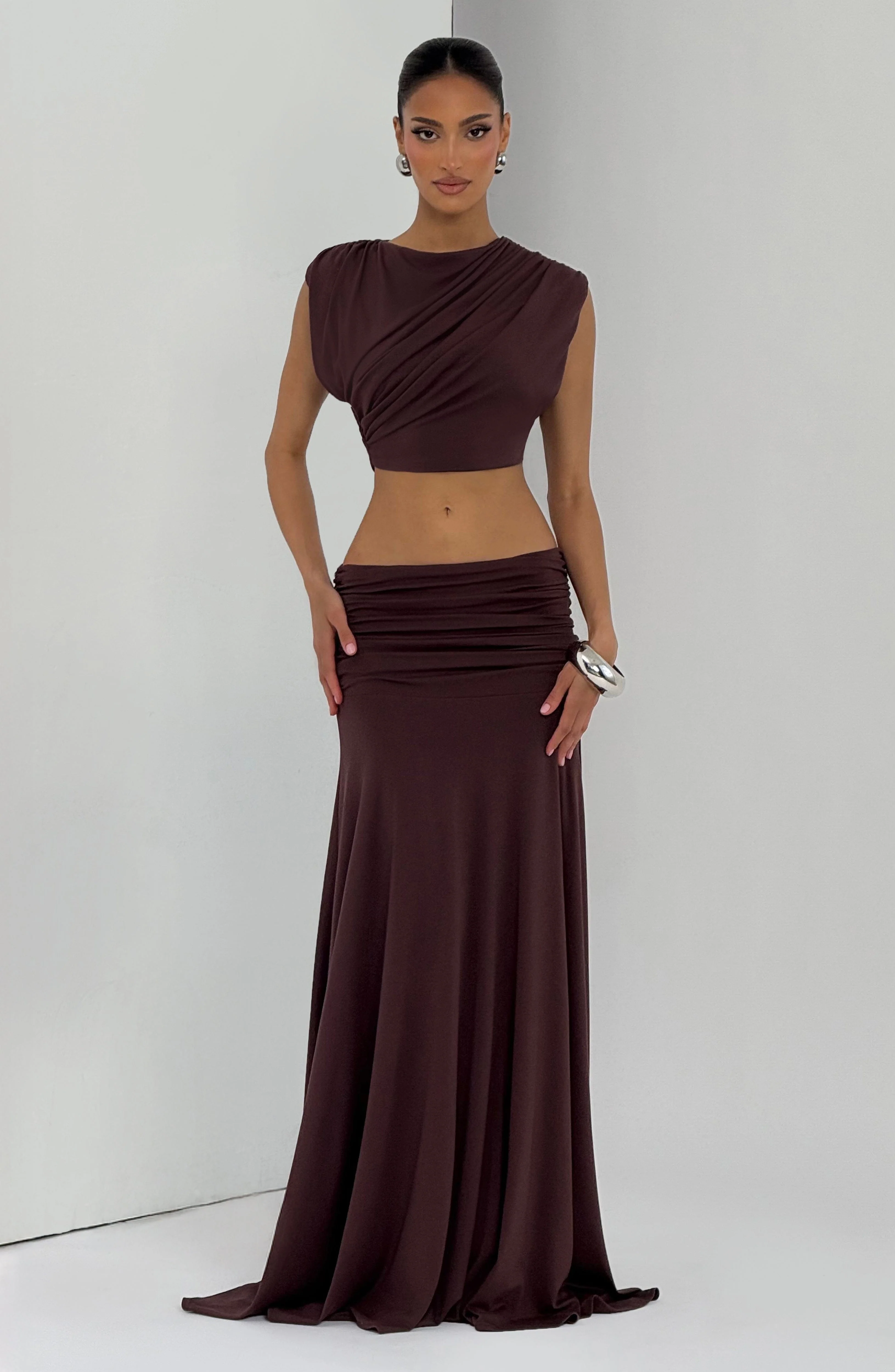 Paige Maxi Skirt - Plum Brown