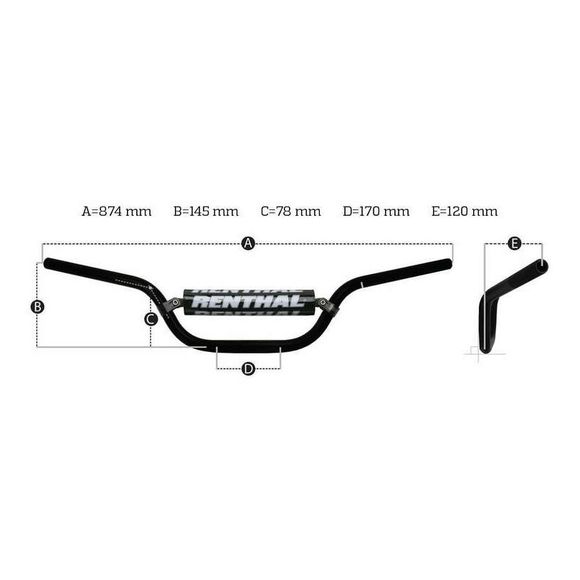 Renthal Classic Vintage Mid Universal Handlebar - GrayRef: RT0106 / 1081468001