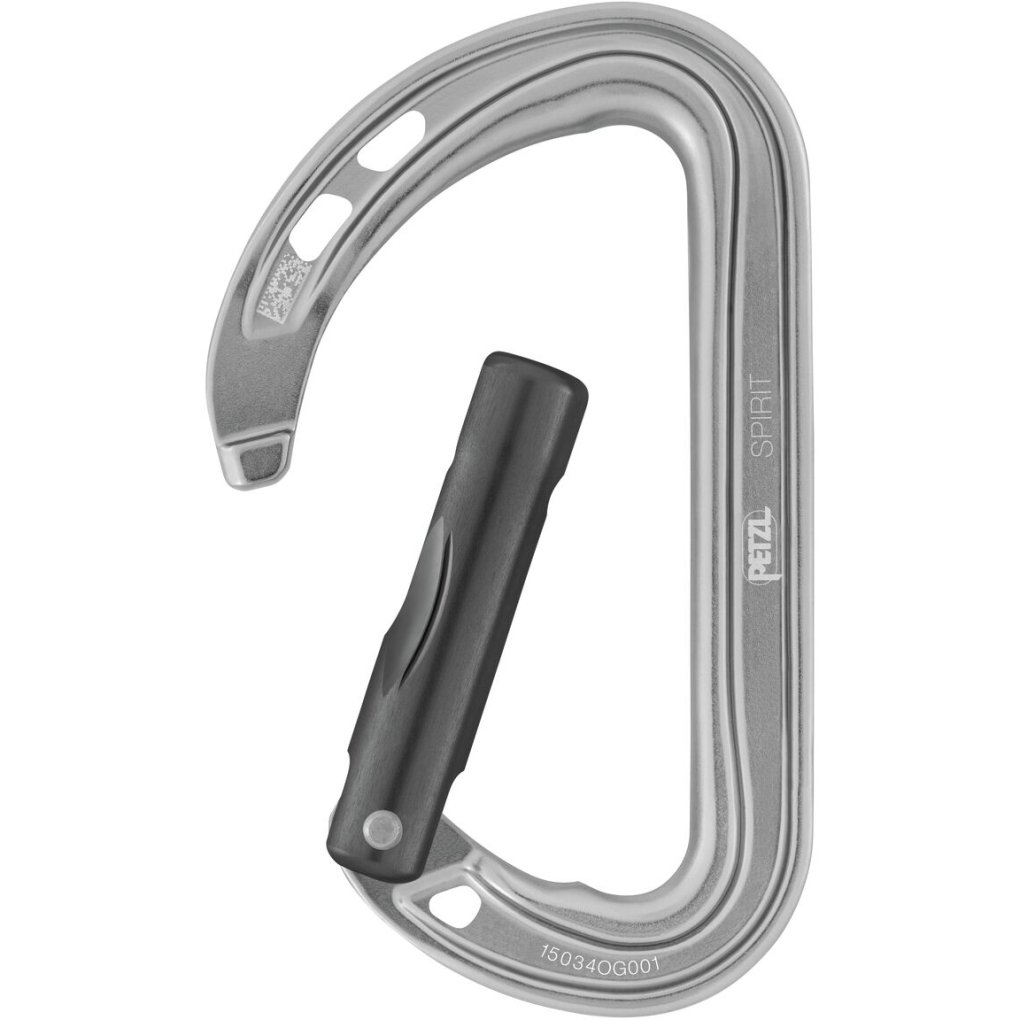 Petzl Spirit Carabiner - Straight Gate - gray