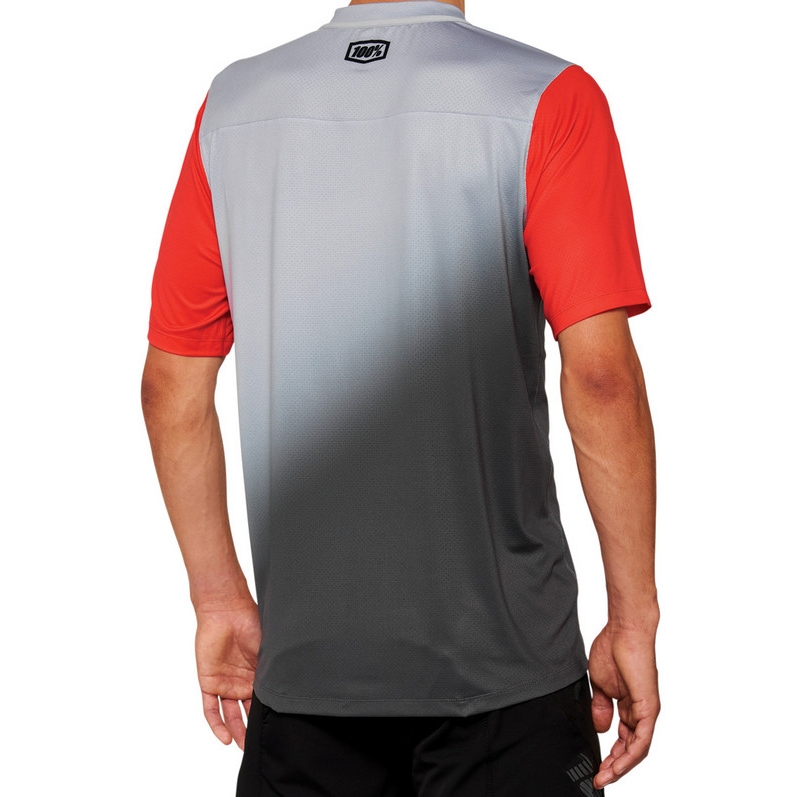 100% Celium Short Sleeve Bike Jersey Men - grey/racer red
