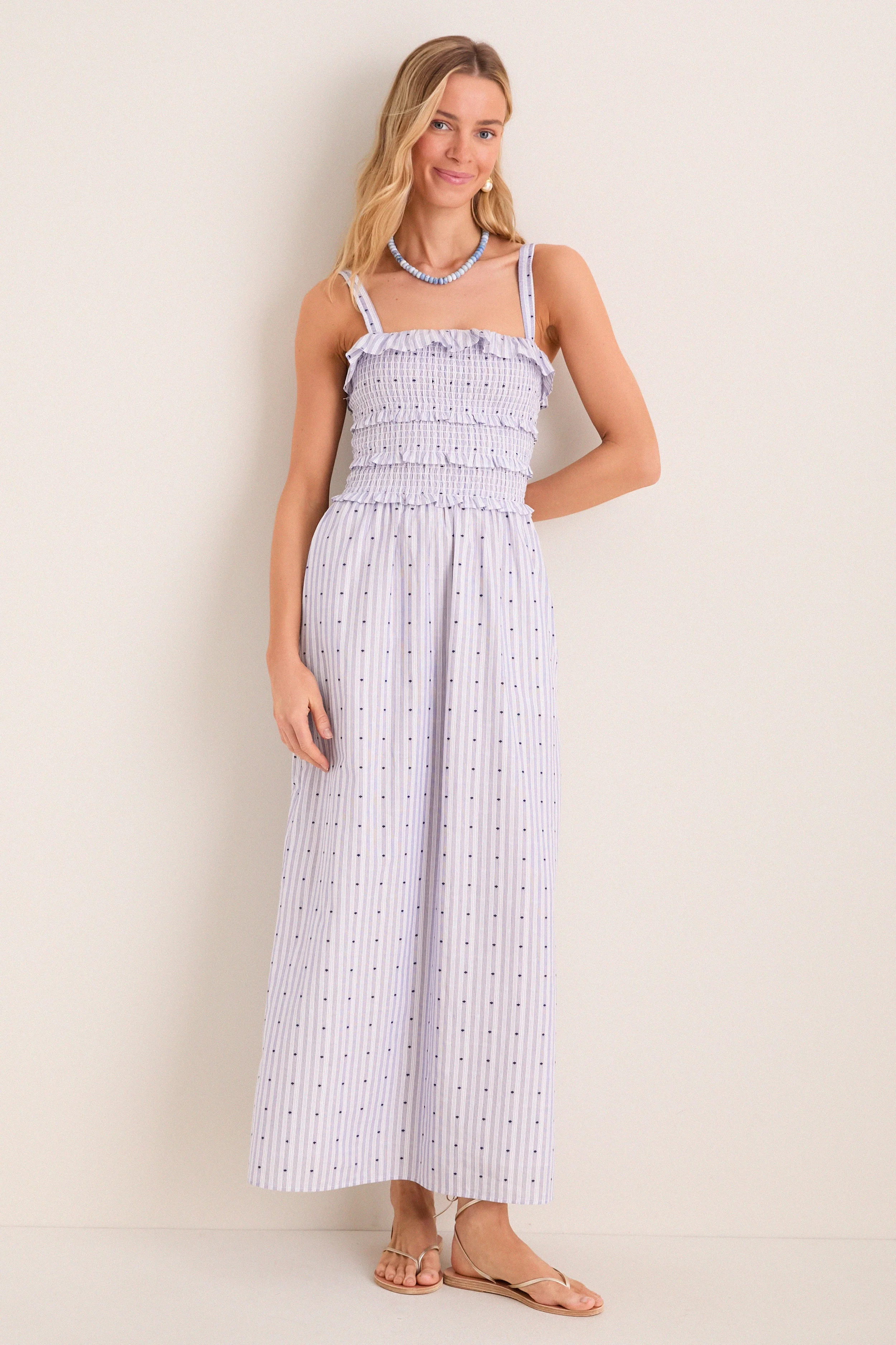 Navy and White Analiese Nap Dress