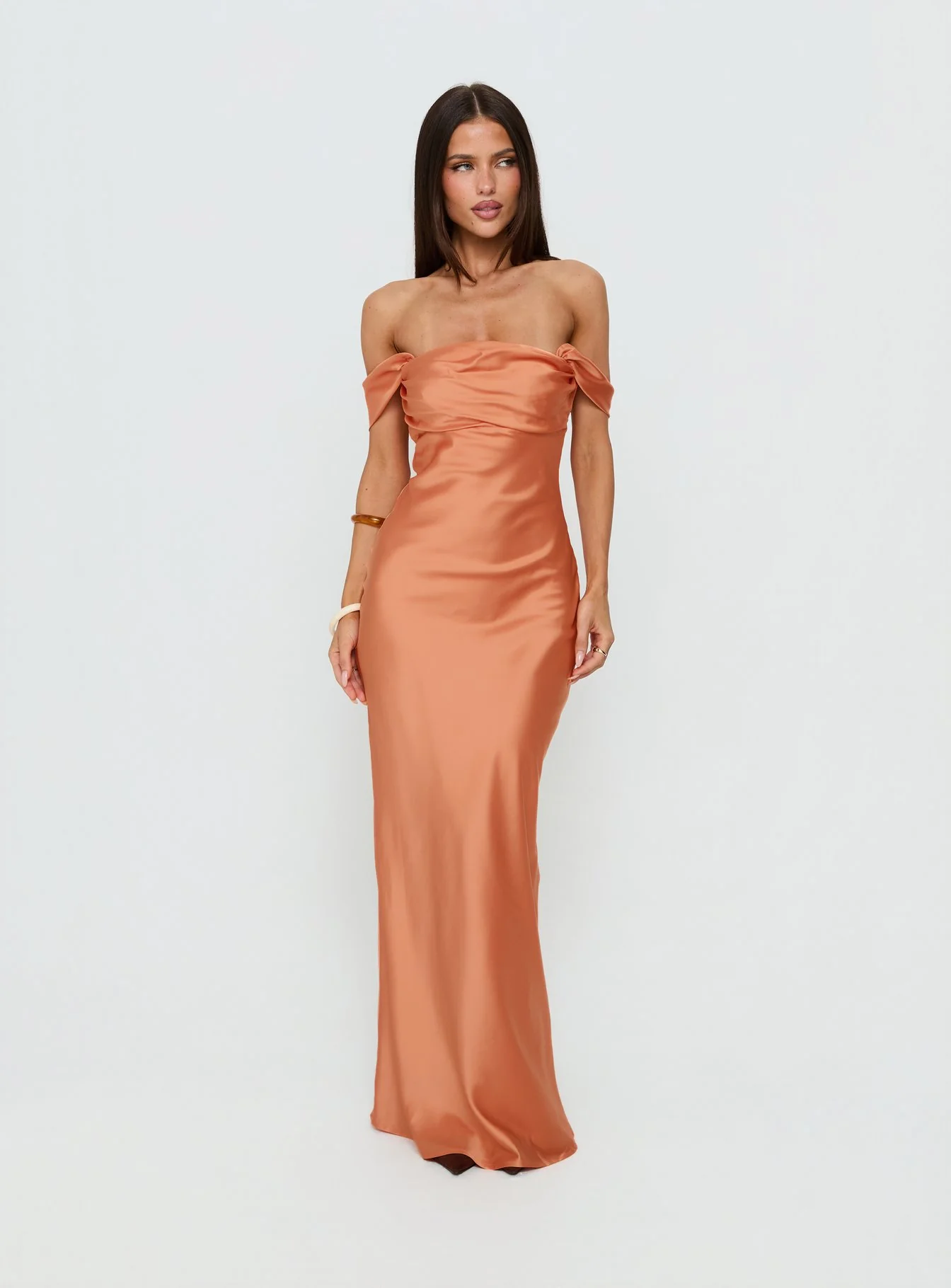 Azura Off The Shoulder Maxi Dress Orange