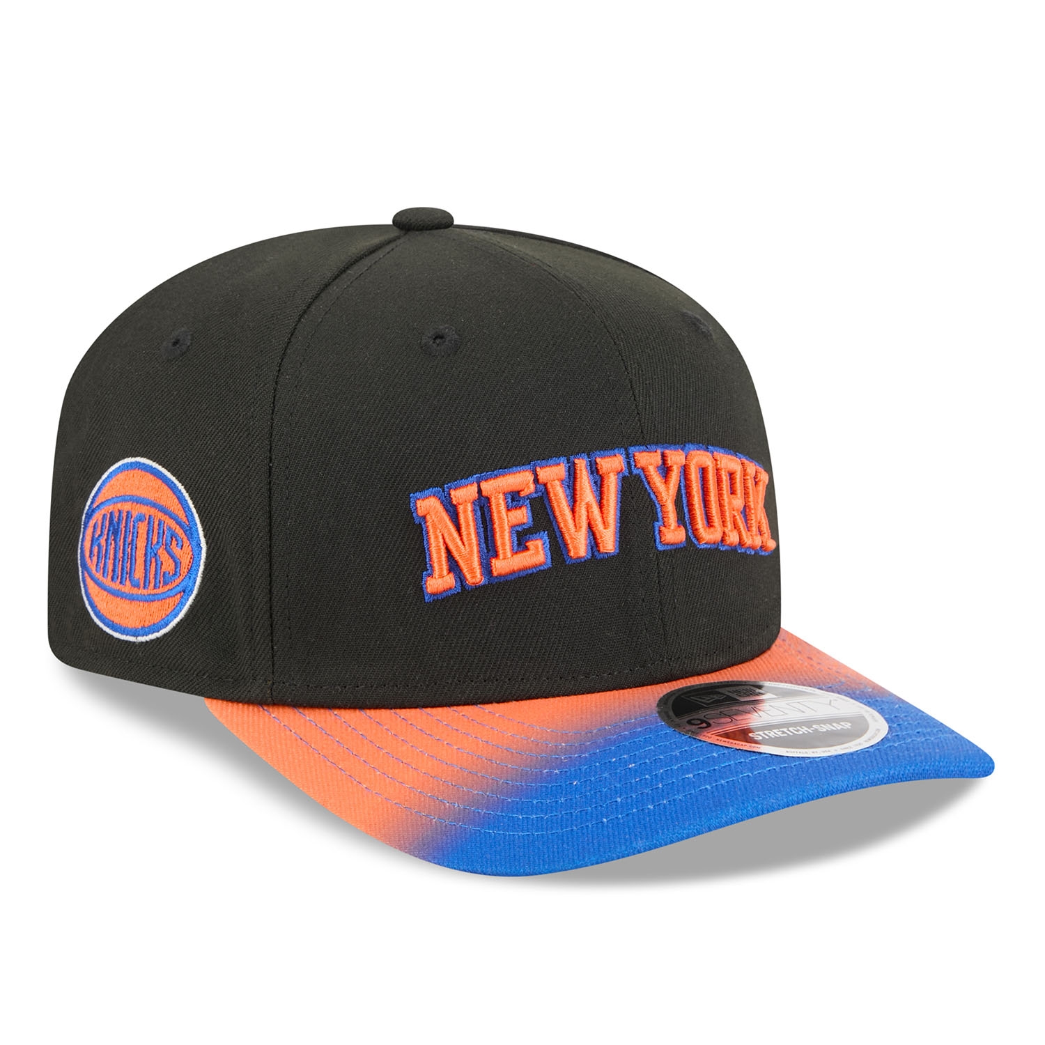 New York Knicks 2025-26 NBA Statement Stretch-Snap 9SEVENTY Cap Black