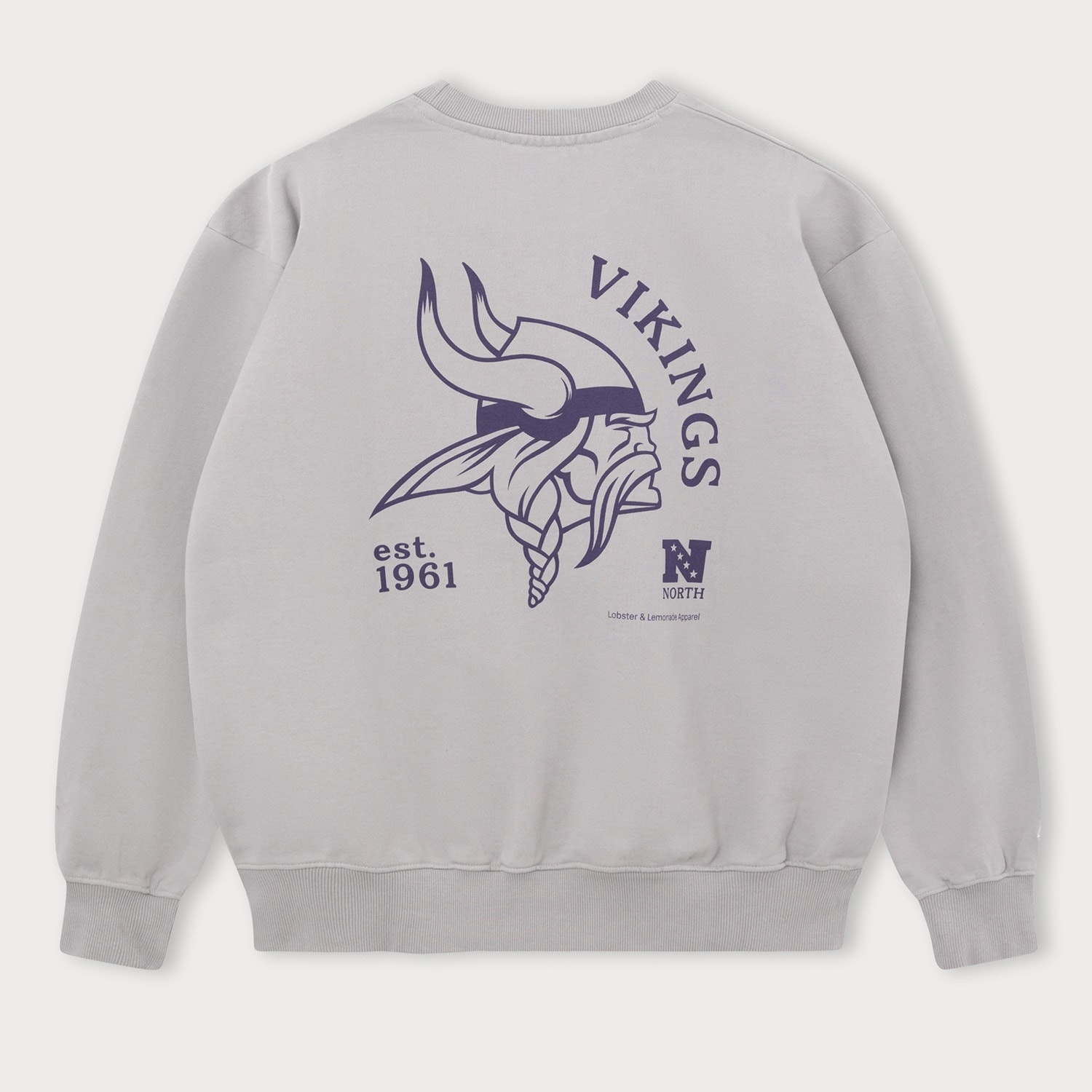 Minnesota Vikings L&L '96 Classics NFL Crew Sweater Gray