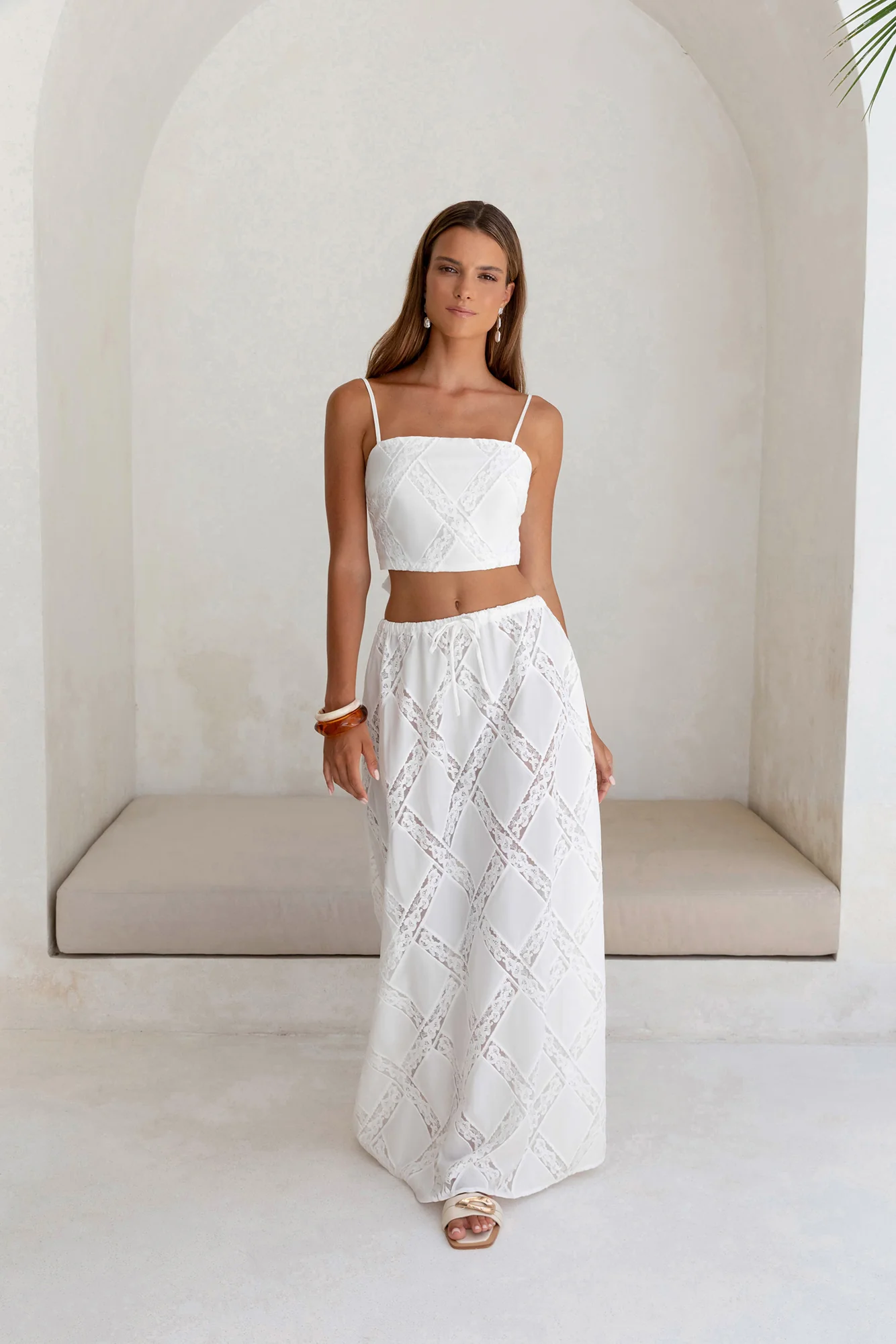 Ocean Air Oasis Maxi Skirt White
