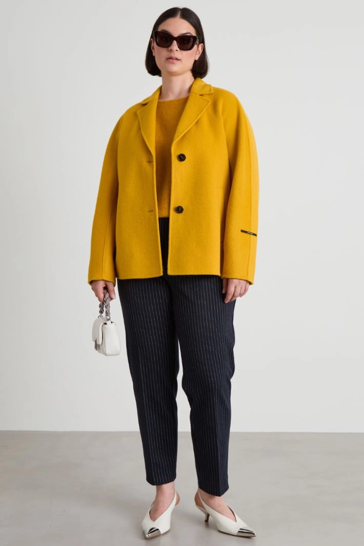 Double-faced wool pea coat - OCHRE