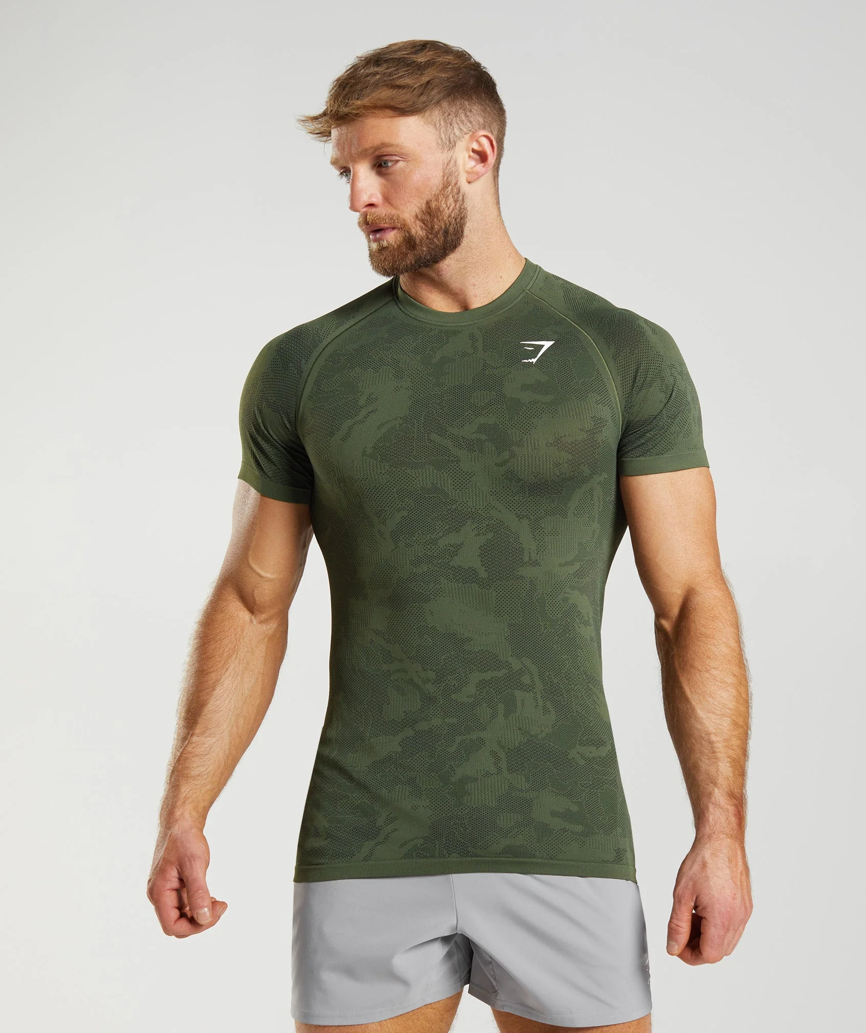 Geo Seamless T-Shirt Core Olive/Black