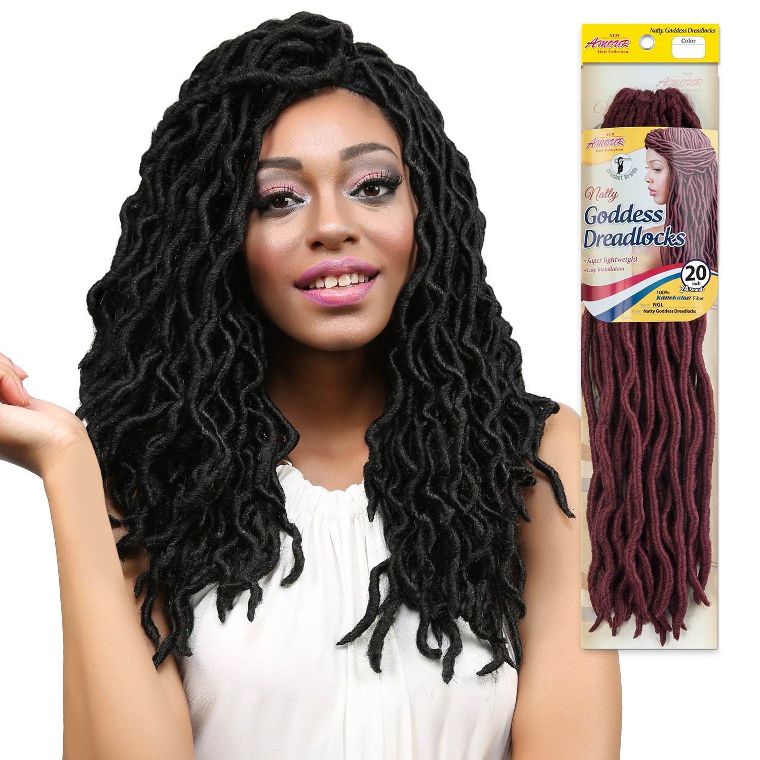 Amour Synthetic Kanekalon Crochet Braids Natty Goddess Dreadlocks 20