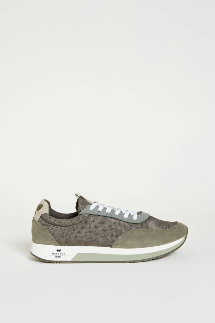 Technical fabric sneakers - GREY GREEN