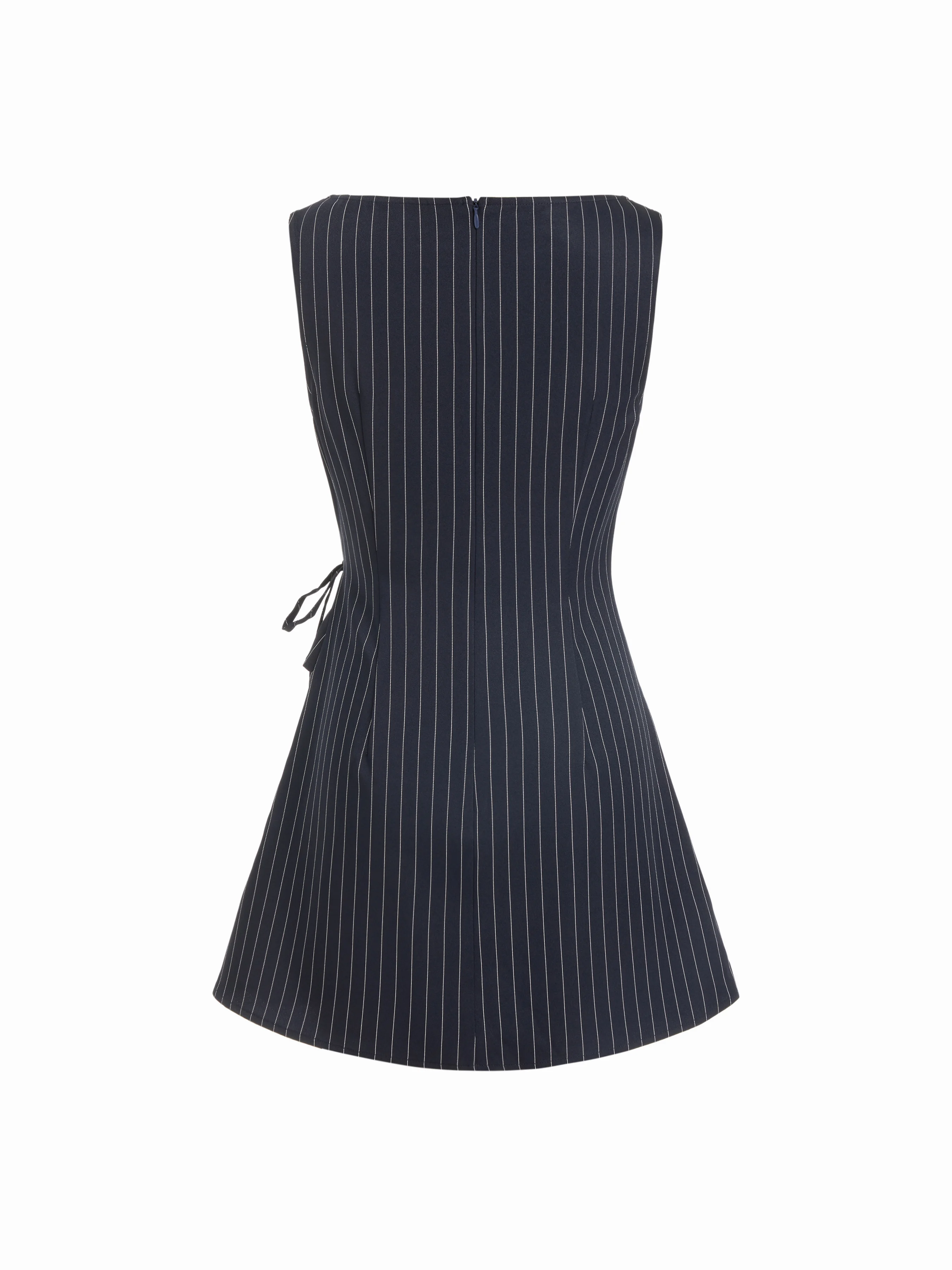 Stripe Boat Neck Asymmetrical Ruched A-line Mini Shift Dress