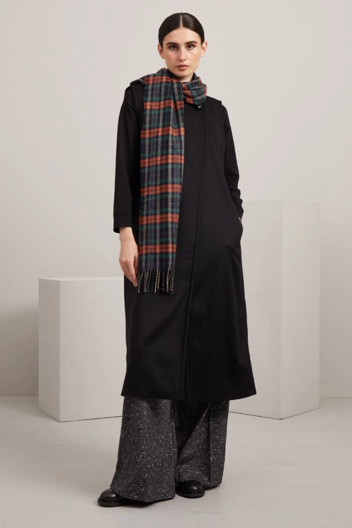 Wool scarf - GREEN ORANGE BLACK