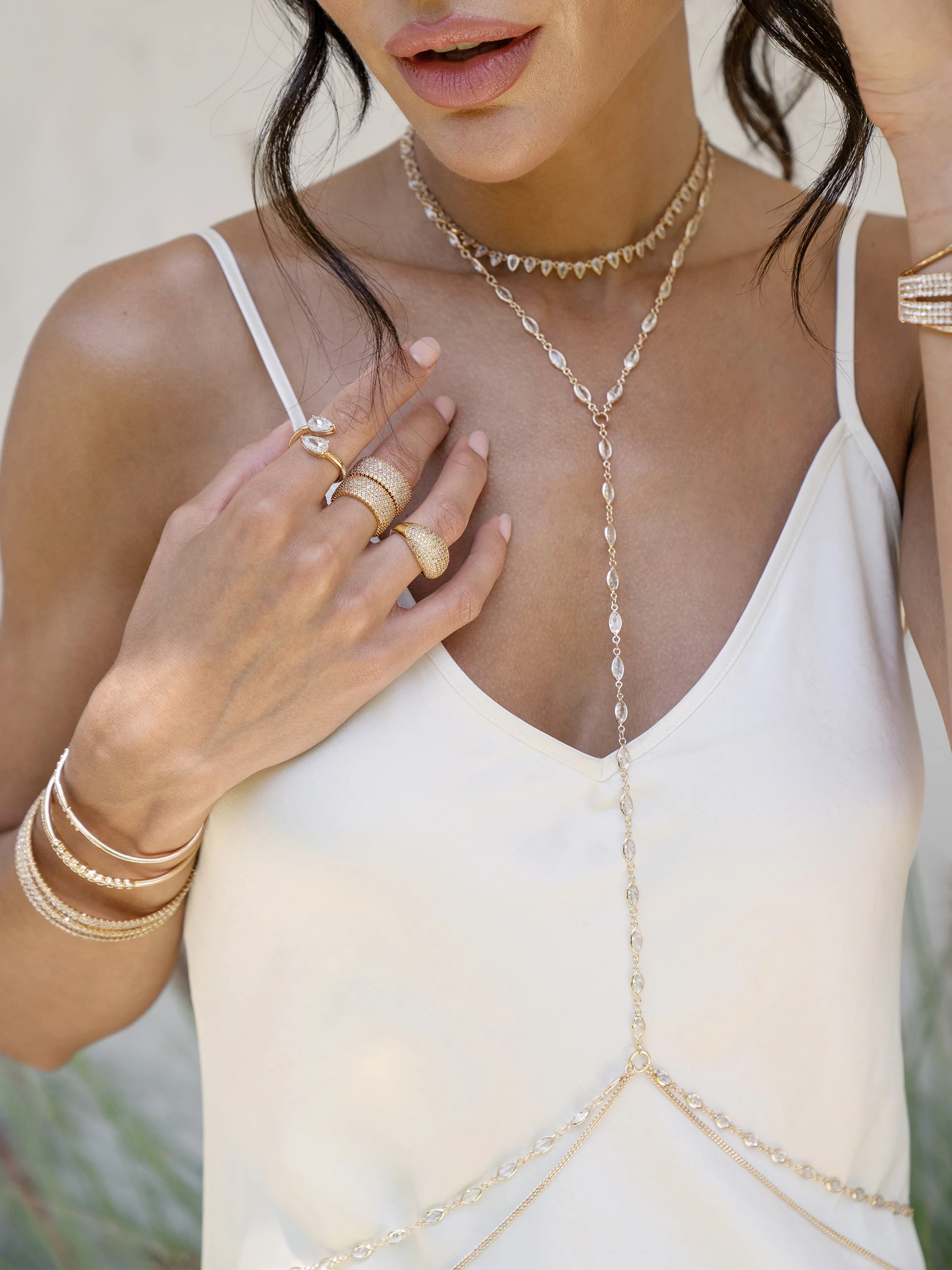 Crystal Baguette Body Chain