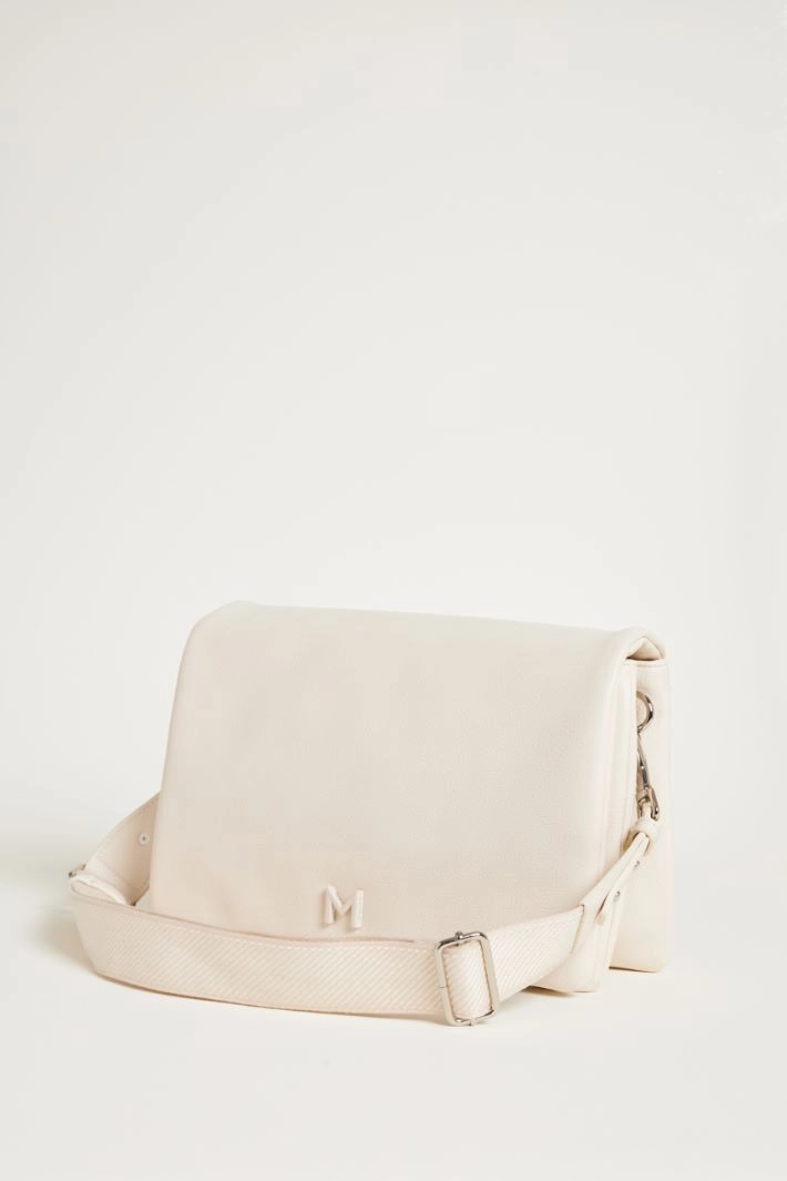 Coated fabric cross-body bag - WHITE