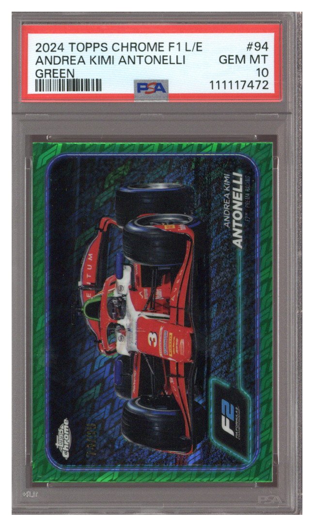 2024 TOPPS CHROME F1 LOGOFRACTOR EDITION ANDREA KIMI ANTONELLI 74/99 PSA 10
