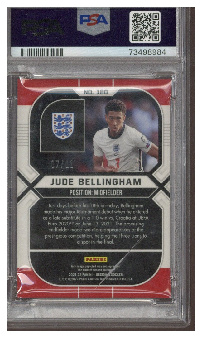 2021/22 Panini Obsidian Jude Bellingham Electric Etch White Pulsar /11 PSA 9