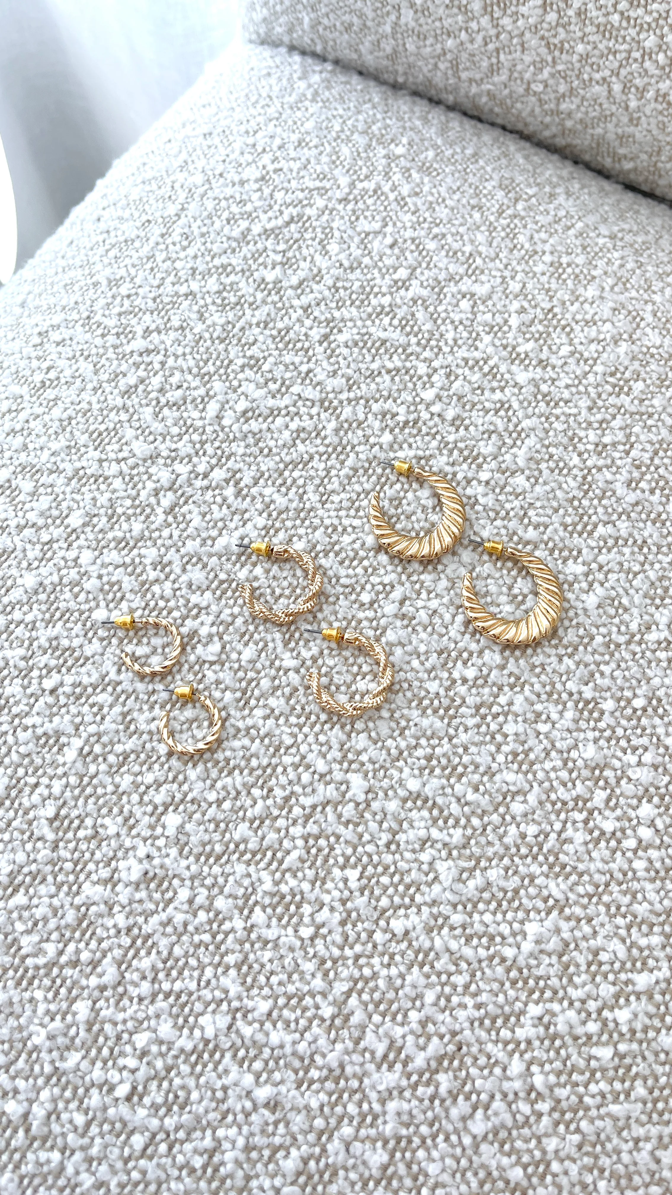Reta Triple Pack Earrings - Gold