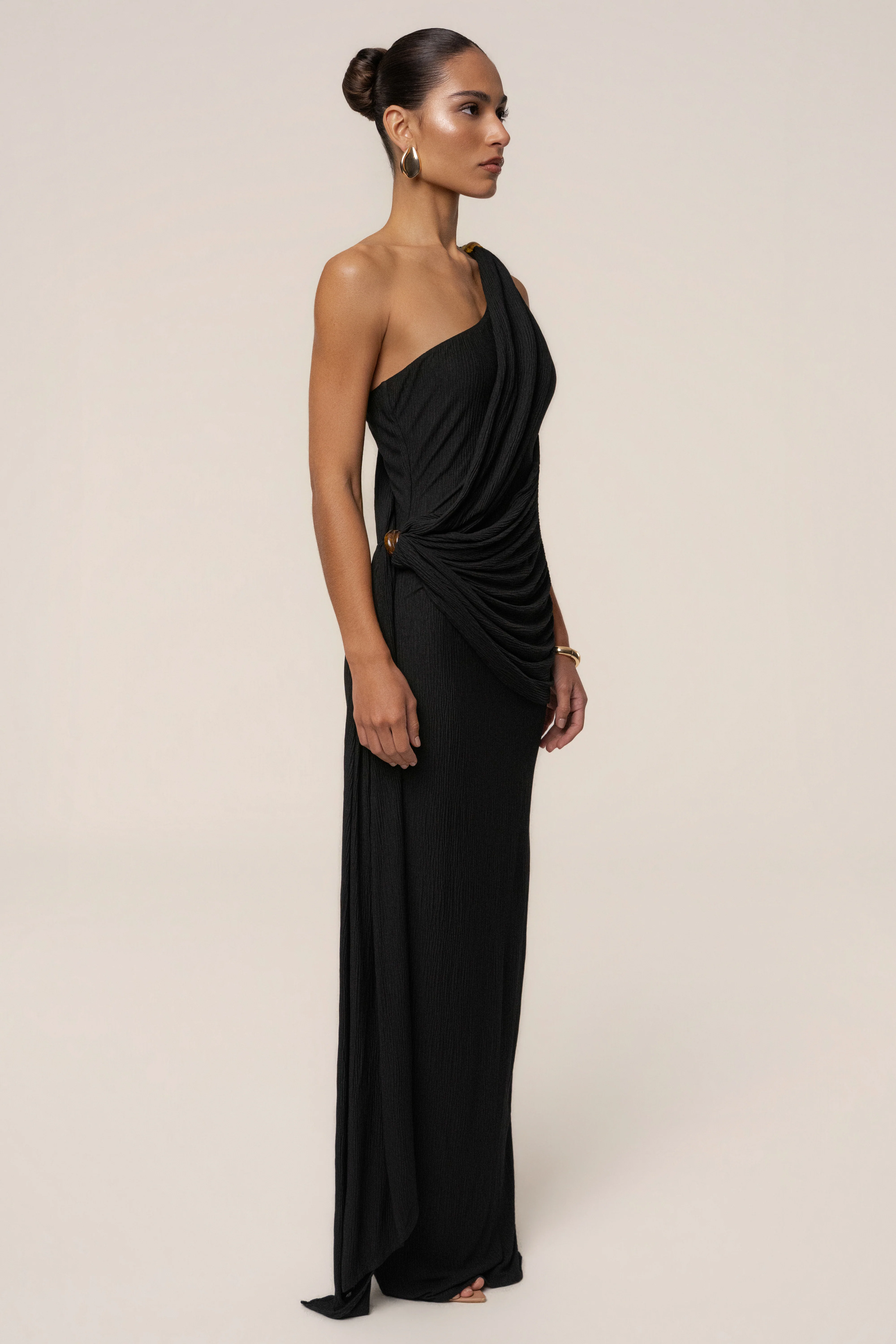 Black Rich Mocha Wrap Dress
