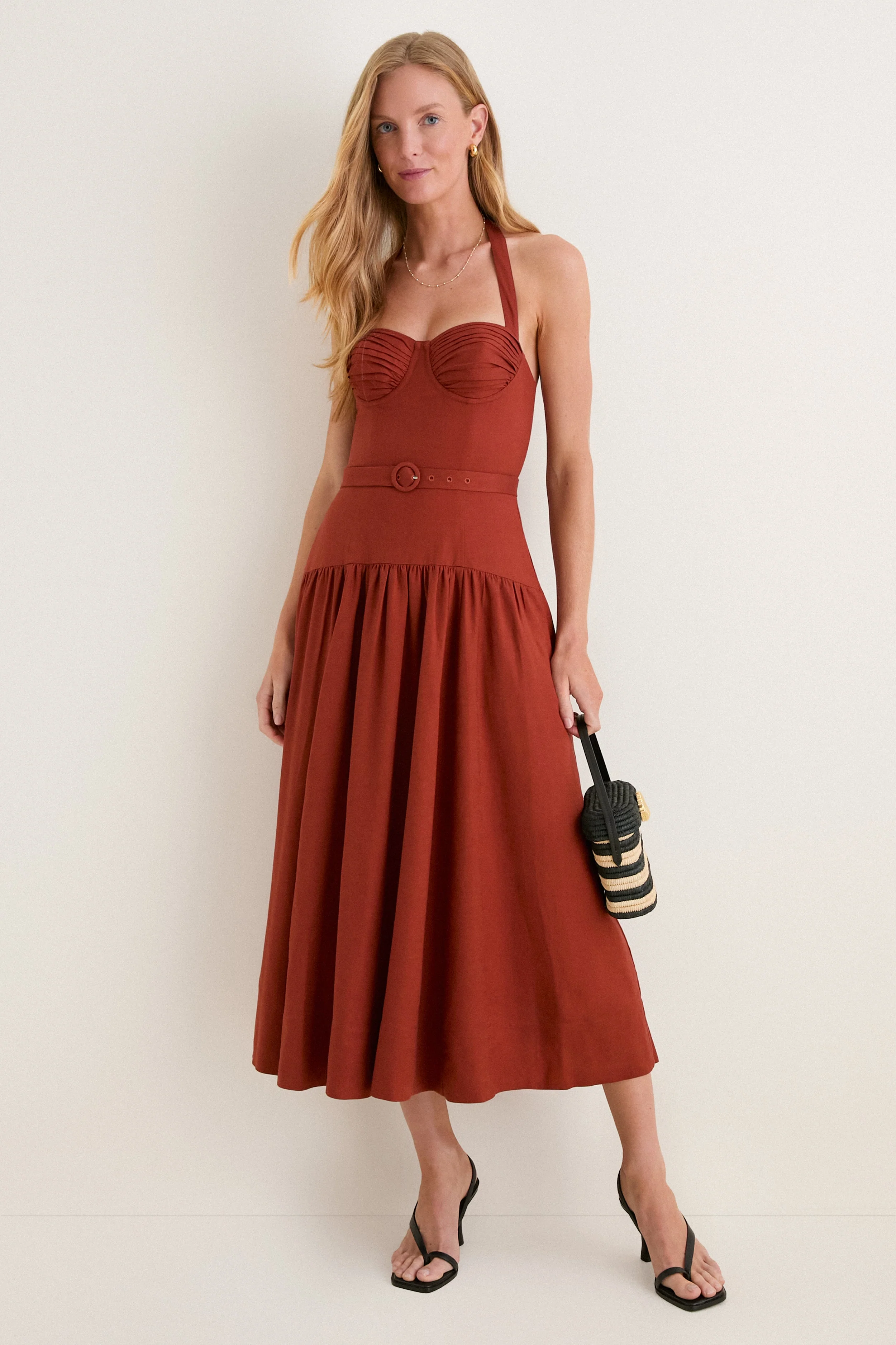 Rust Katinka Midi Dress