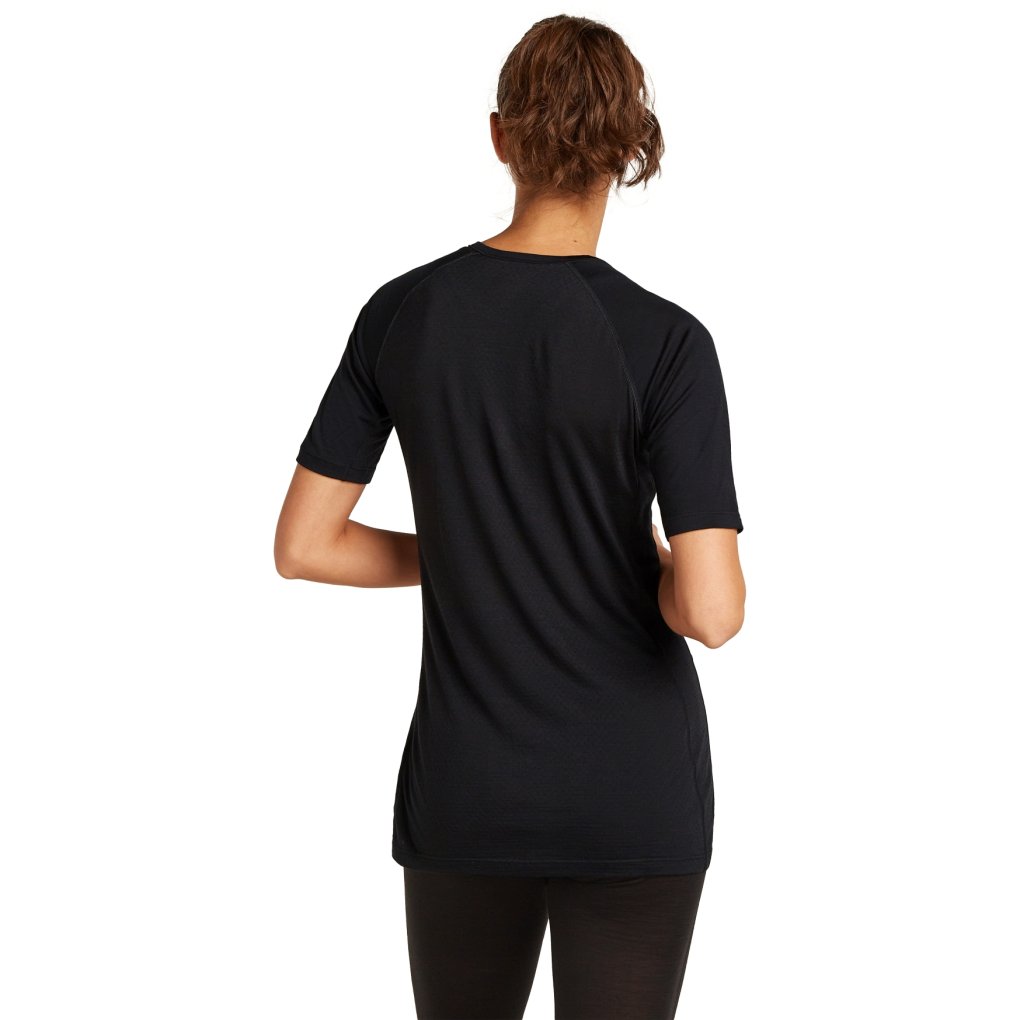 Icebreaker Merino 125 ZoneKnit™ Thermal Short Sleeve Crewe Shirt Women - Black