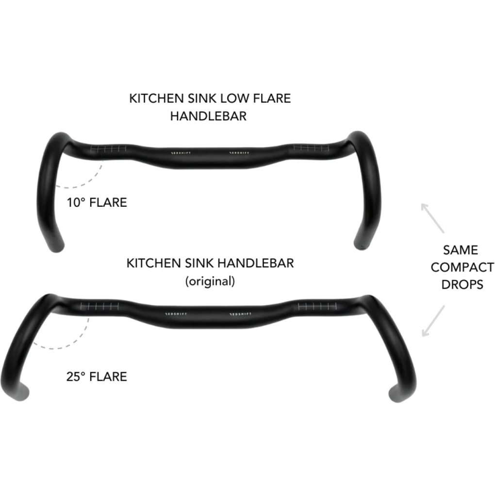 Redshift Kitchen Sink Low Flare Handlebar - 31.8 | Gravel - 20mm Rise - 10° Flare