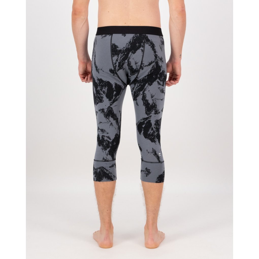 Mons Royale Cascade Merino Base Layer 3/4 Leggings Men - mtn pixel grey