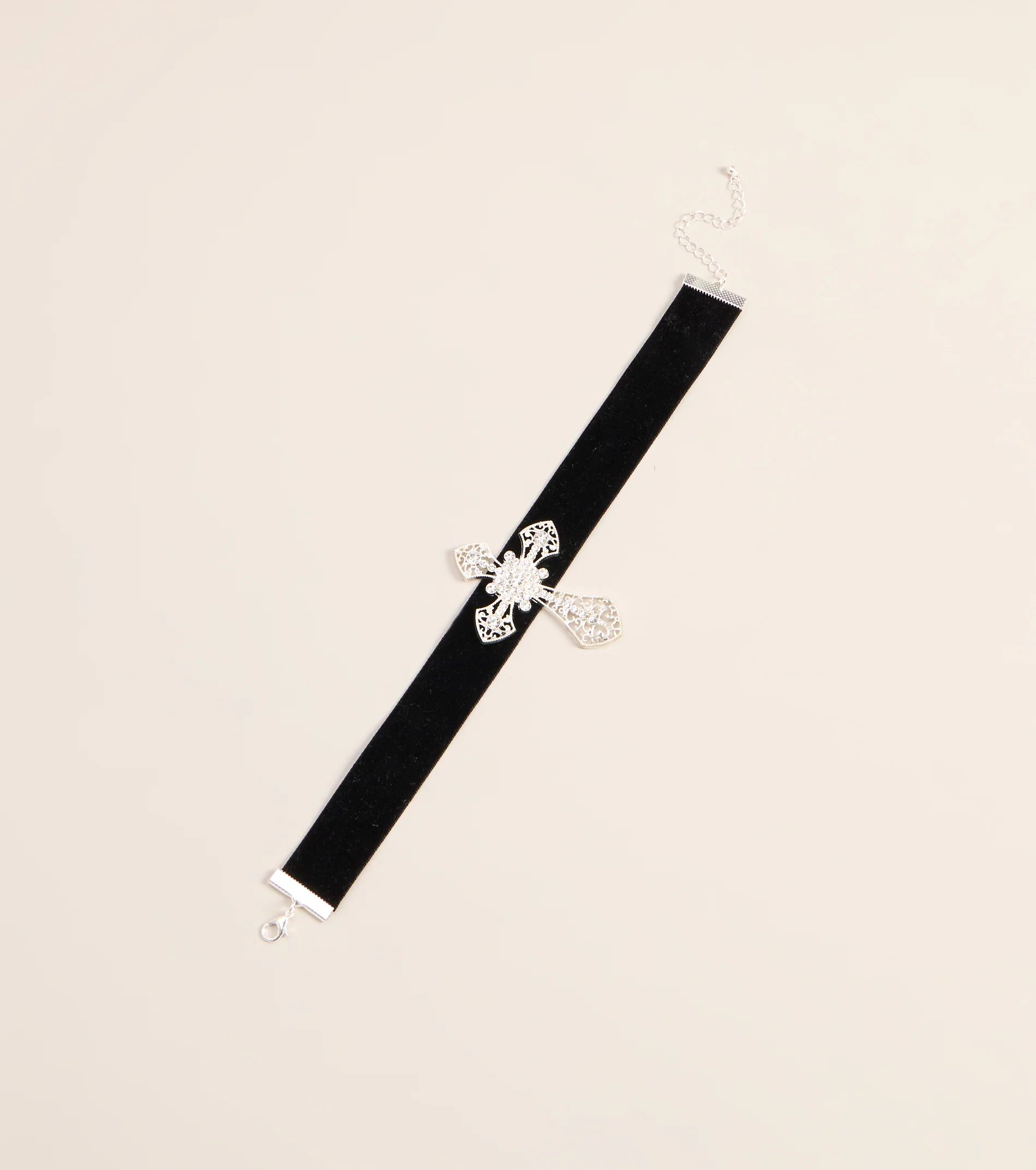 Cross My Heart Velvet Choker Necklace