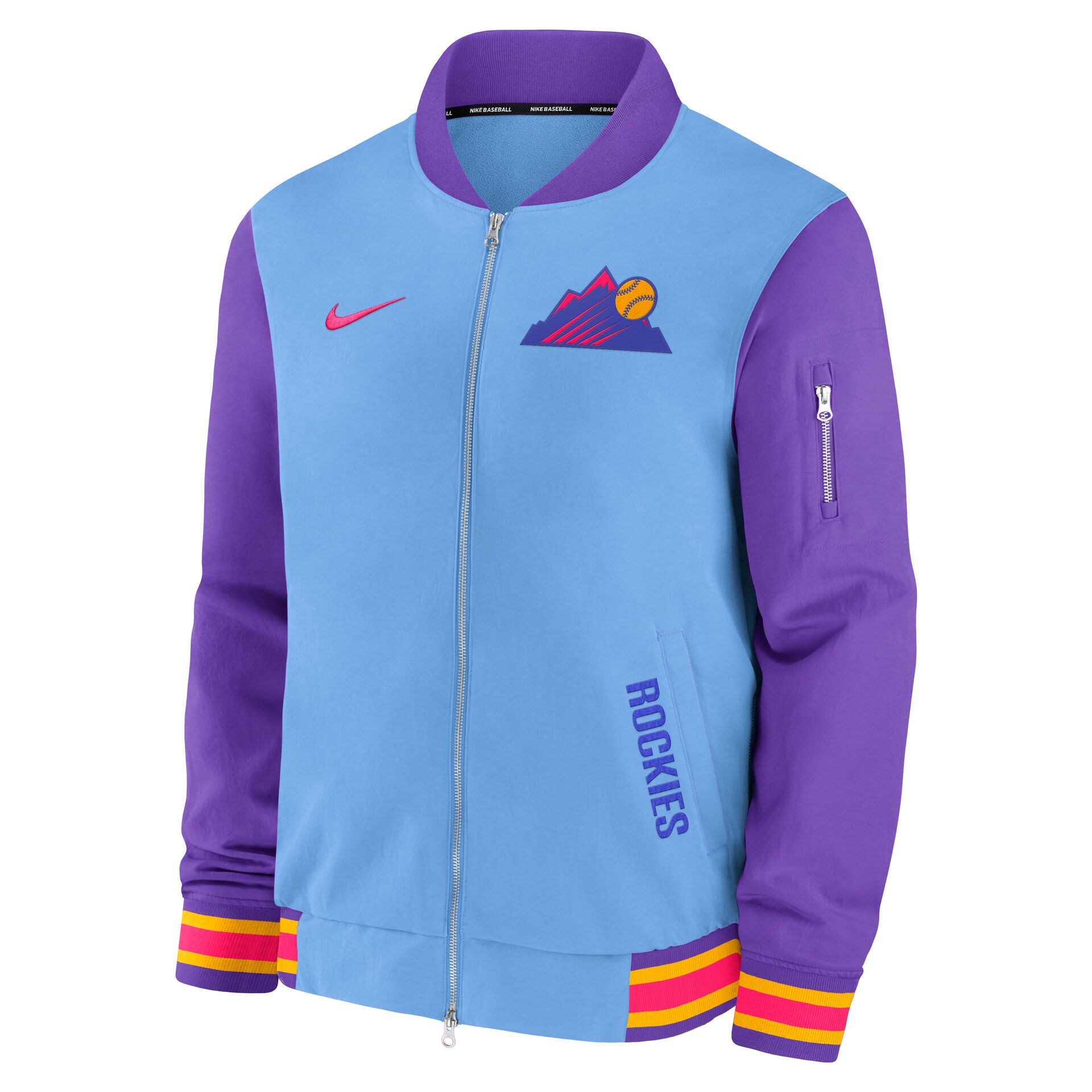 Colorado Rockies City Connect 2026 MLB Authentic Dugout Bomber Jacket Blue