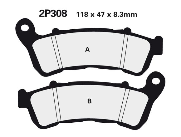 Nissin brake pads semi-metallic-2p-308nsRef: Ni00304A / 1036749