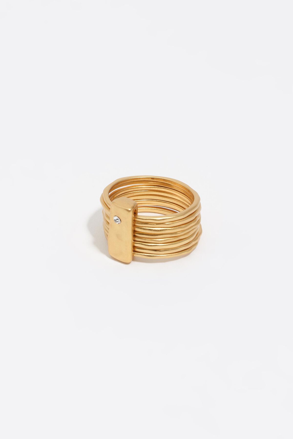 Aged gold textured ring