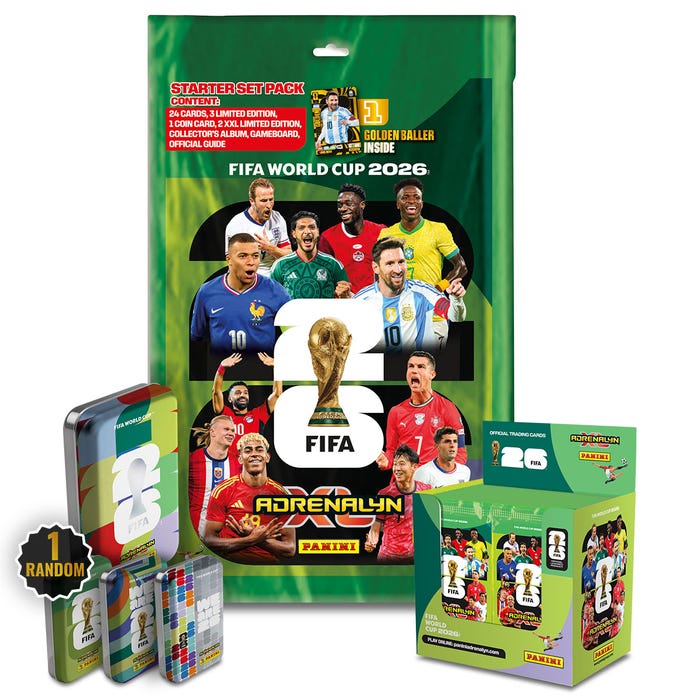 FIFA World Cup 2026™ Adrenalyn XL™ Official Trading Card Game - Box of 50 Packets plus 1 Starterpack and 1 Pocket Tin