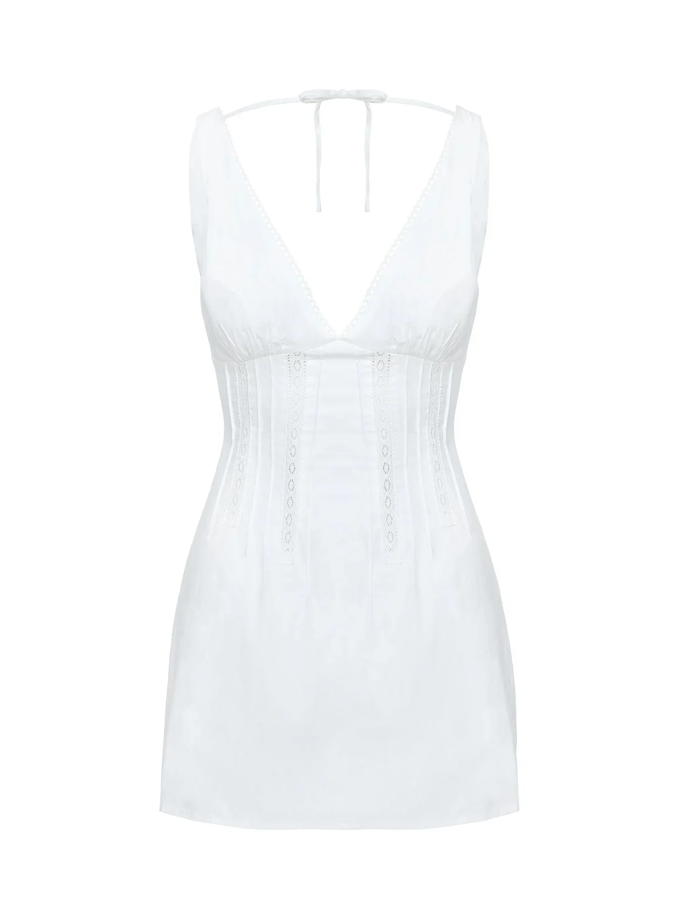 Austria Drop Waist Mini Dress White