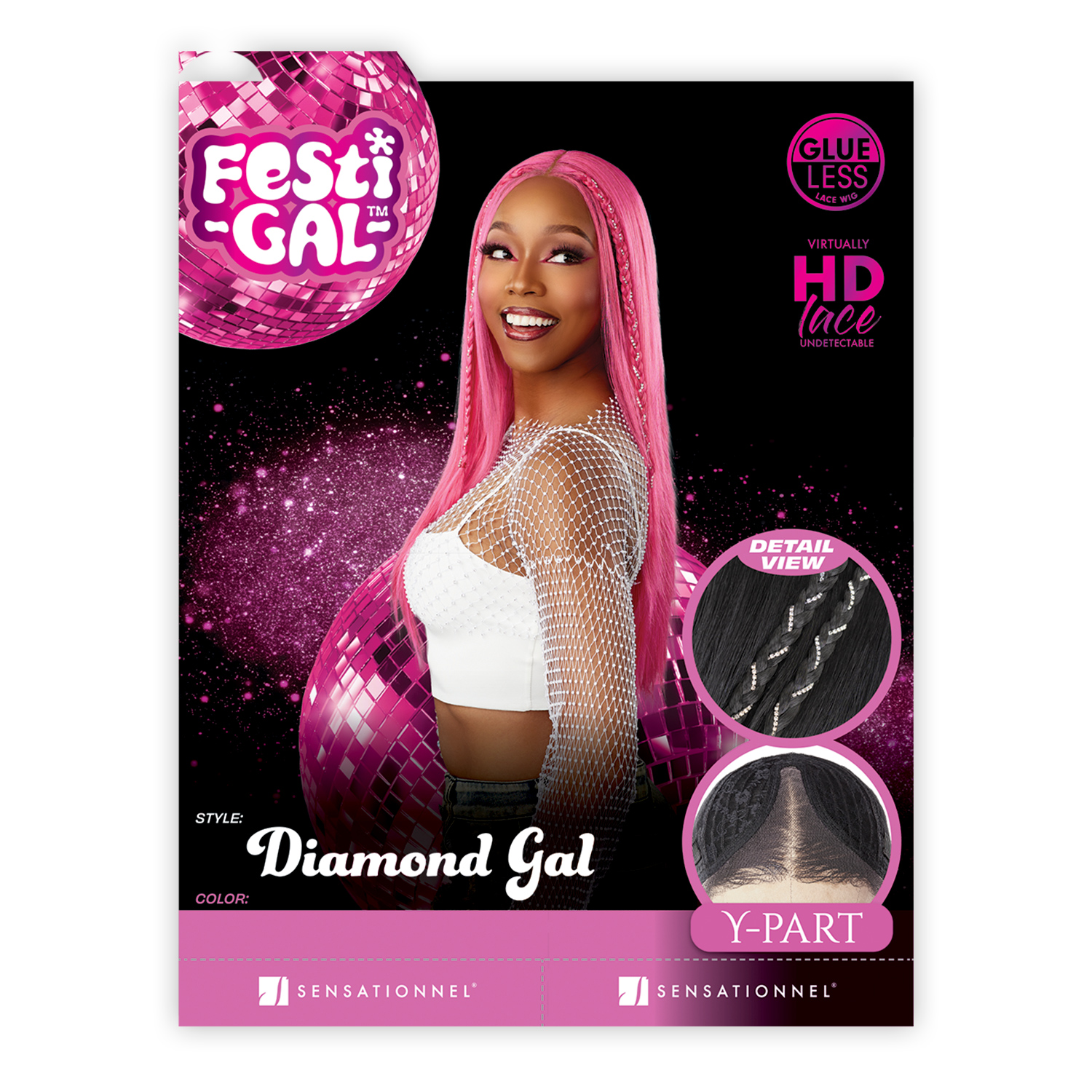 Sensationnel HD Lace Front Wig Glueless Festi-Gal Shear Muse Diamond Gal