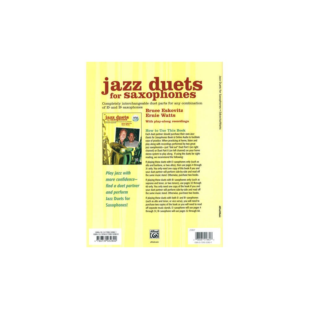 Alfred Music Publishing Jazz Duets for Saxophone – Thomann Ireland