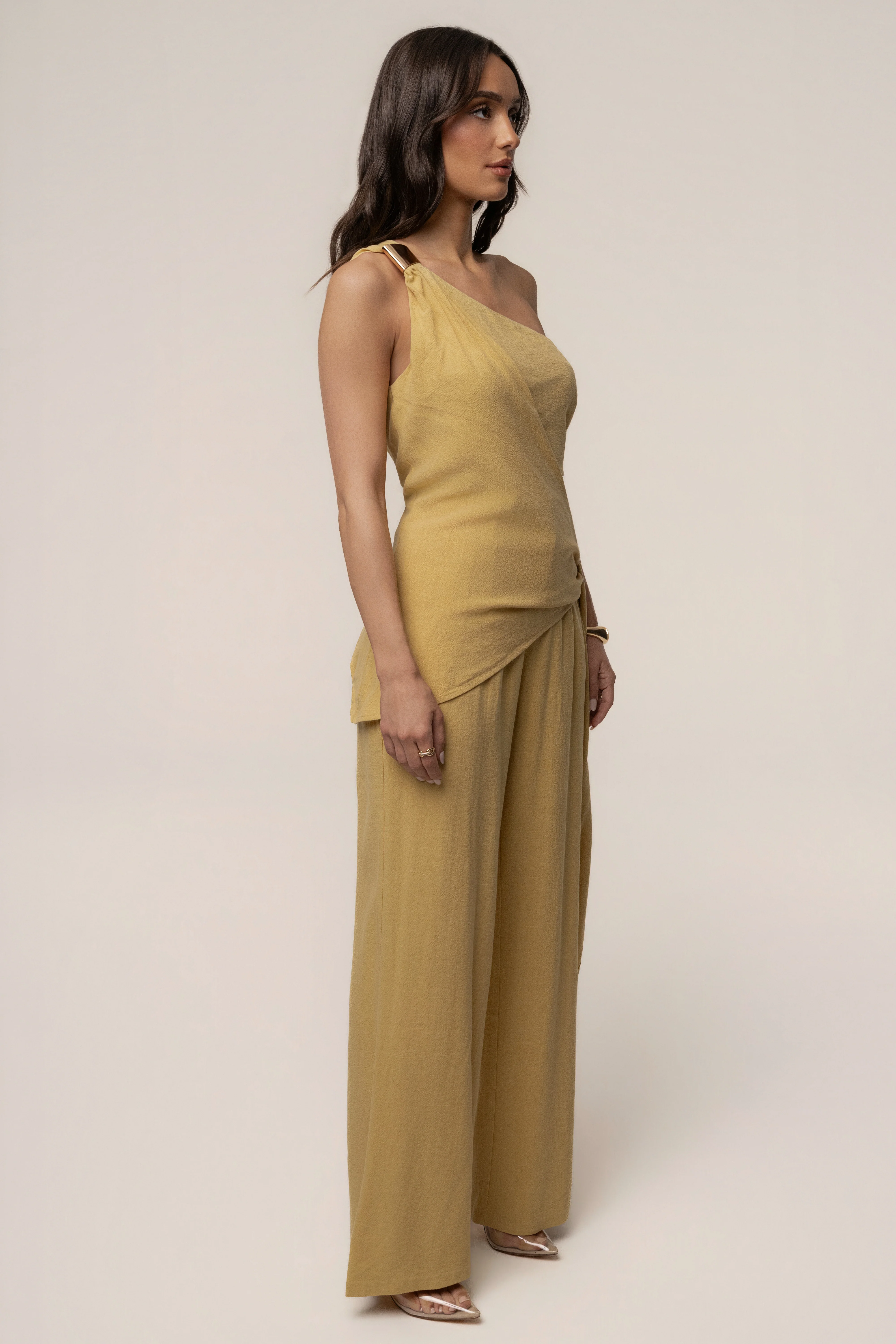 Yellow Thea Linen Pants