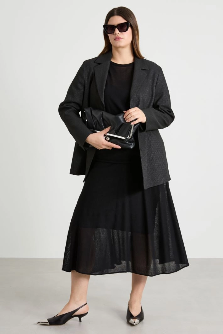 Crepe knit skirt - BLACK