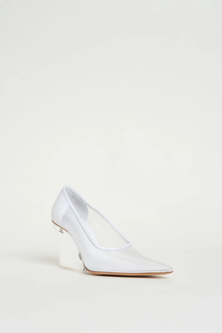 Clear wedge pumps - WHITE