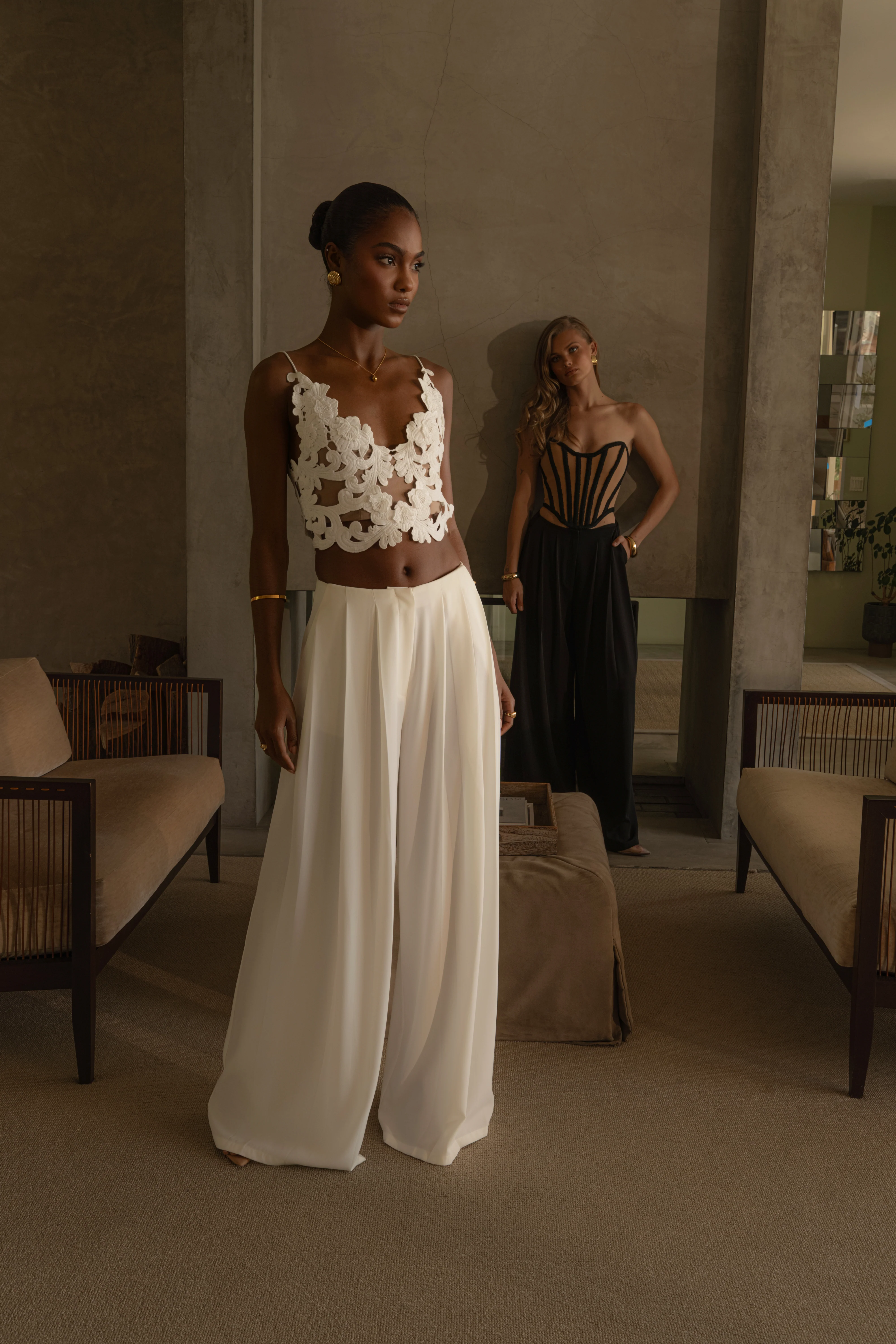 White Anahi Embroidered Top