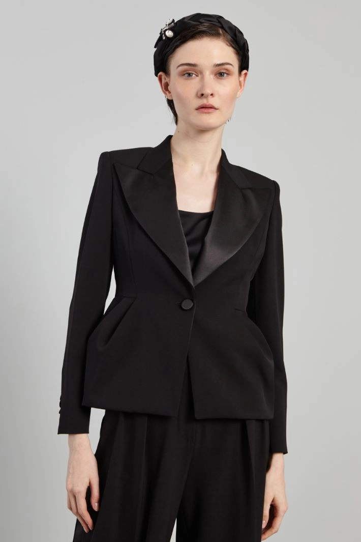 Wool couture jacket - BLACK