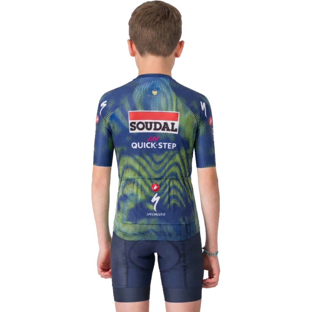Castelli Aero Jersey Team Soudal Quick-Step Kids - blue/electric lime 051