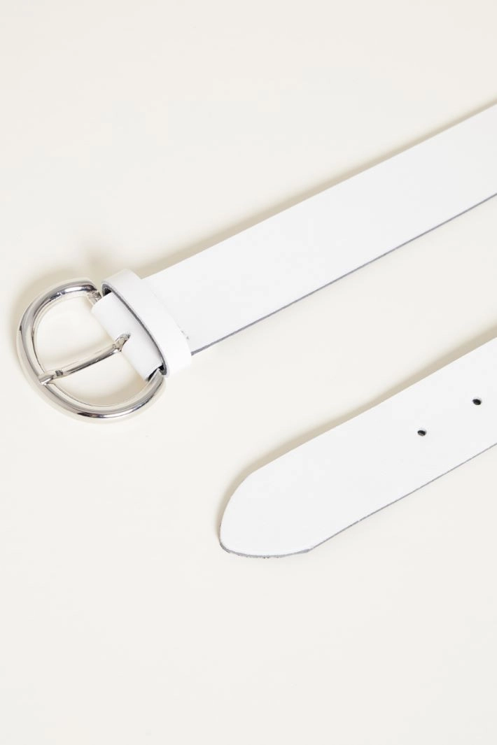 Leather belt - WHITE