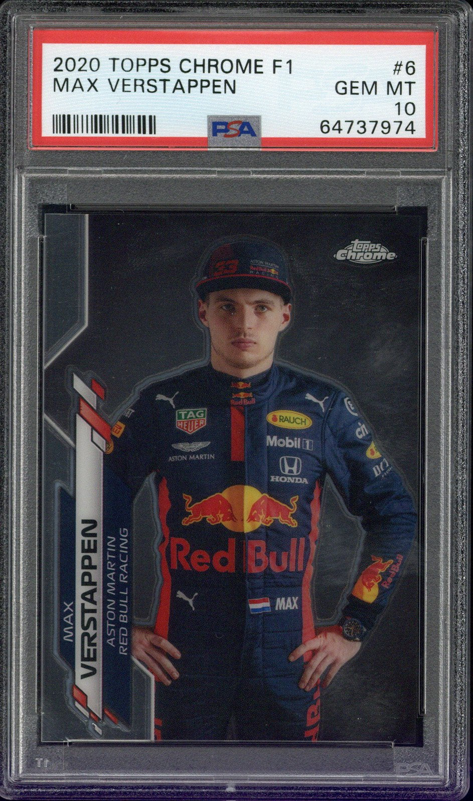 2020 TOPPS CHROME FORMULA 1 #6 MAX VERSTAPPEN PSA 10