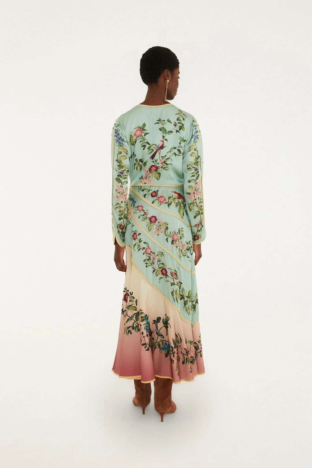 Birds Tree Long Sleeve Maxi Dress