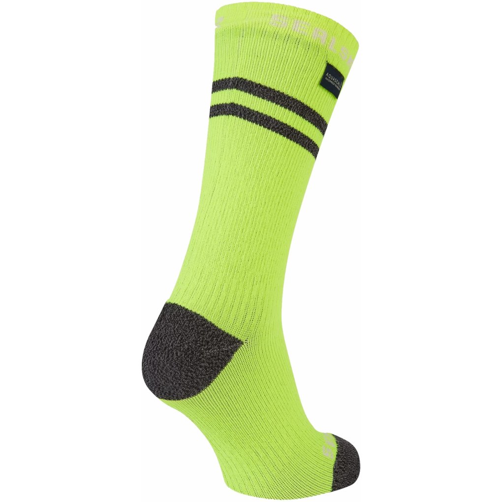 SealSkinz Scoulton Waterproof Warm Weather Mid Length Socks with Hydrostop - Neon Yellow