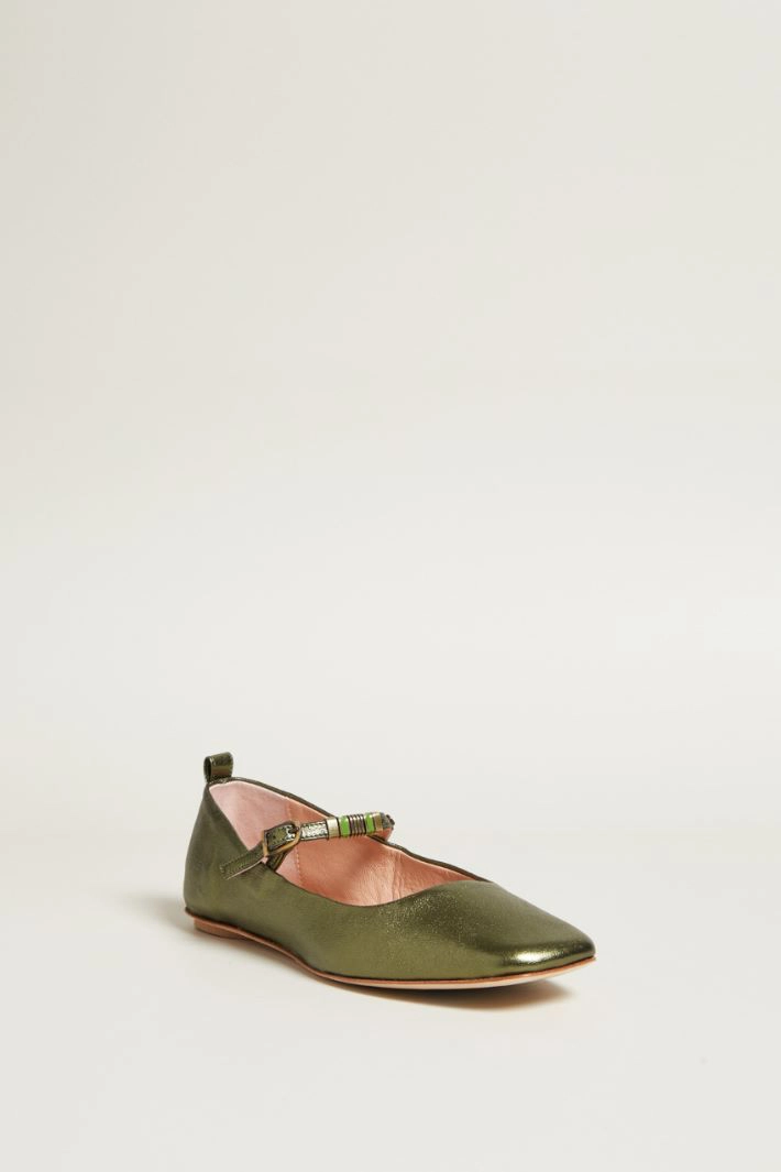 Ballerinas with details - GREEN