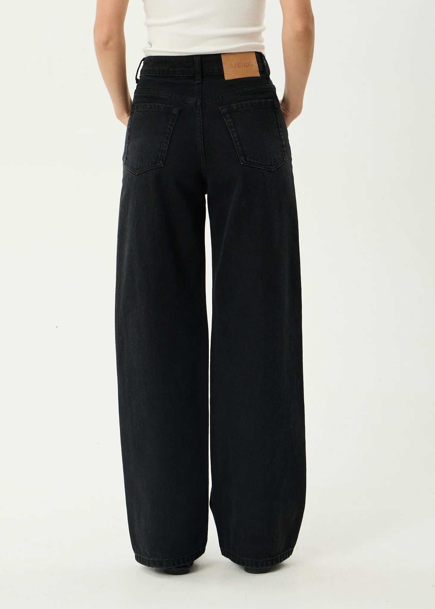 AFENDS Womens Bella - Denim Wide Leg Jean - Washed Black