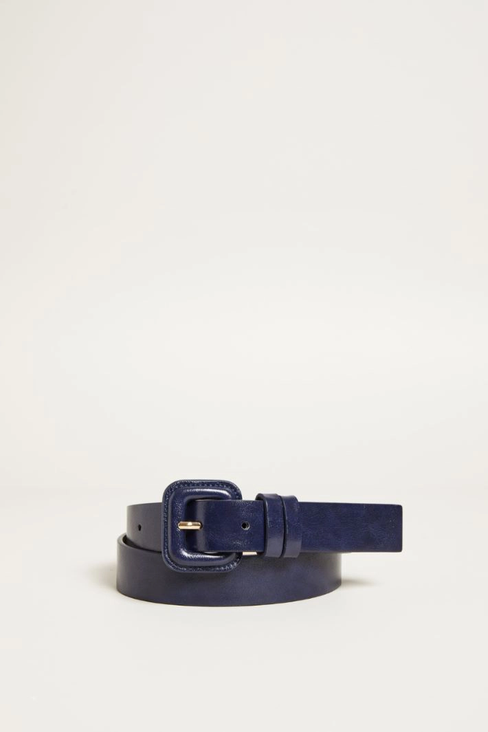 Belt with covered buckle - BLUE